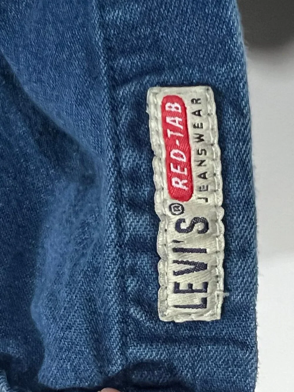 VTG 90s Levis Red Tab Blue Denim Shirt Button Down Long Sleeve Men’s LARGE Y2K